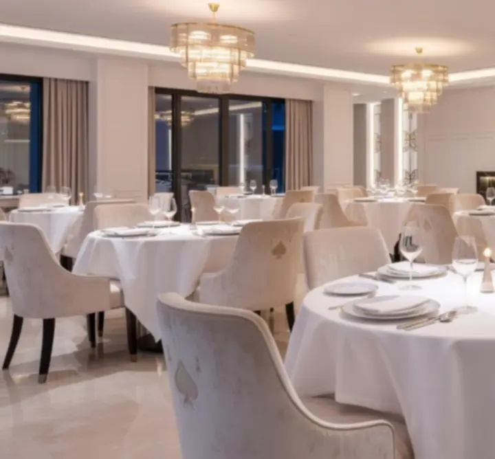 Intérieur élégant du restaurant Gambenu avec éclairage chaleureux