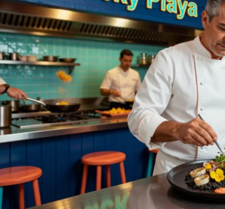 Lucky Playa chef u kuhinji dok priprema kreativno jelo