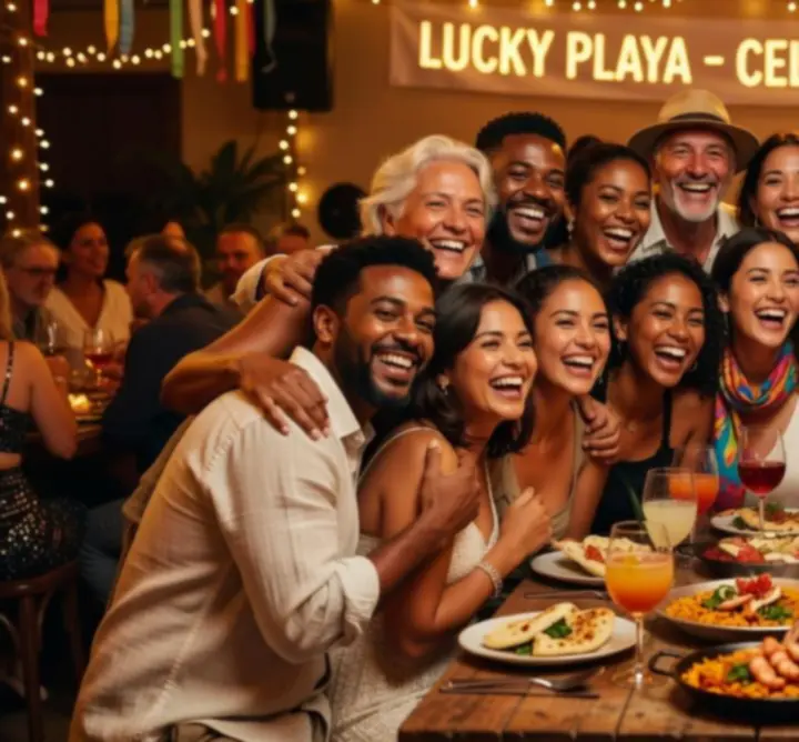 Gosti Lucky Playa restorana nazdravljaju i smiju se tijekom večernjeg druženja
