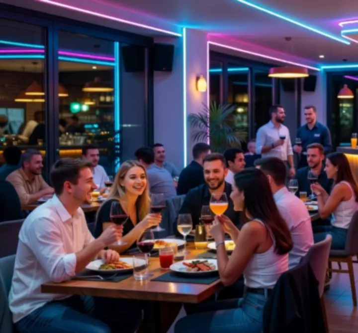 Gosti se opušteno druže u Lucky Playa restoranu tijekom večernjeg programa.